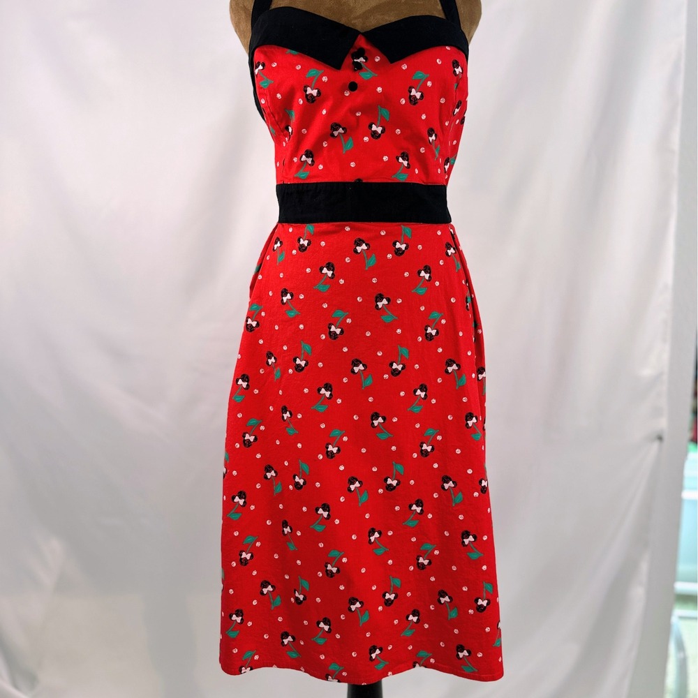 Disney Minnie Mouse Cherry Dress Womens Plus Red Pinup Rockabilly Retro